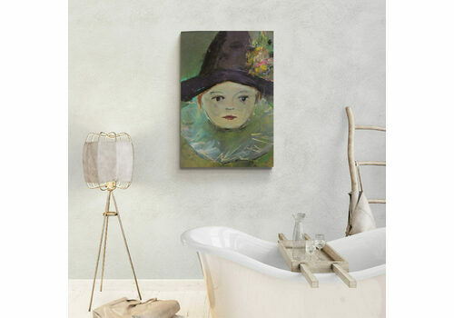 French Midcentury Painting Of A Clown