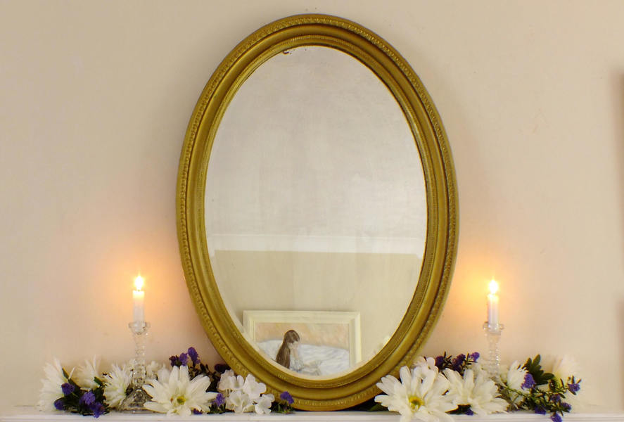 Victorian Oval Wooden Framed Mirror