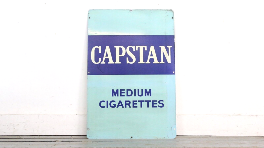 Vintage Enamel Cigarettes Capstan & Strand Double Sided Advertising