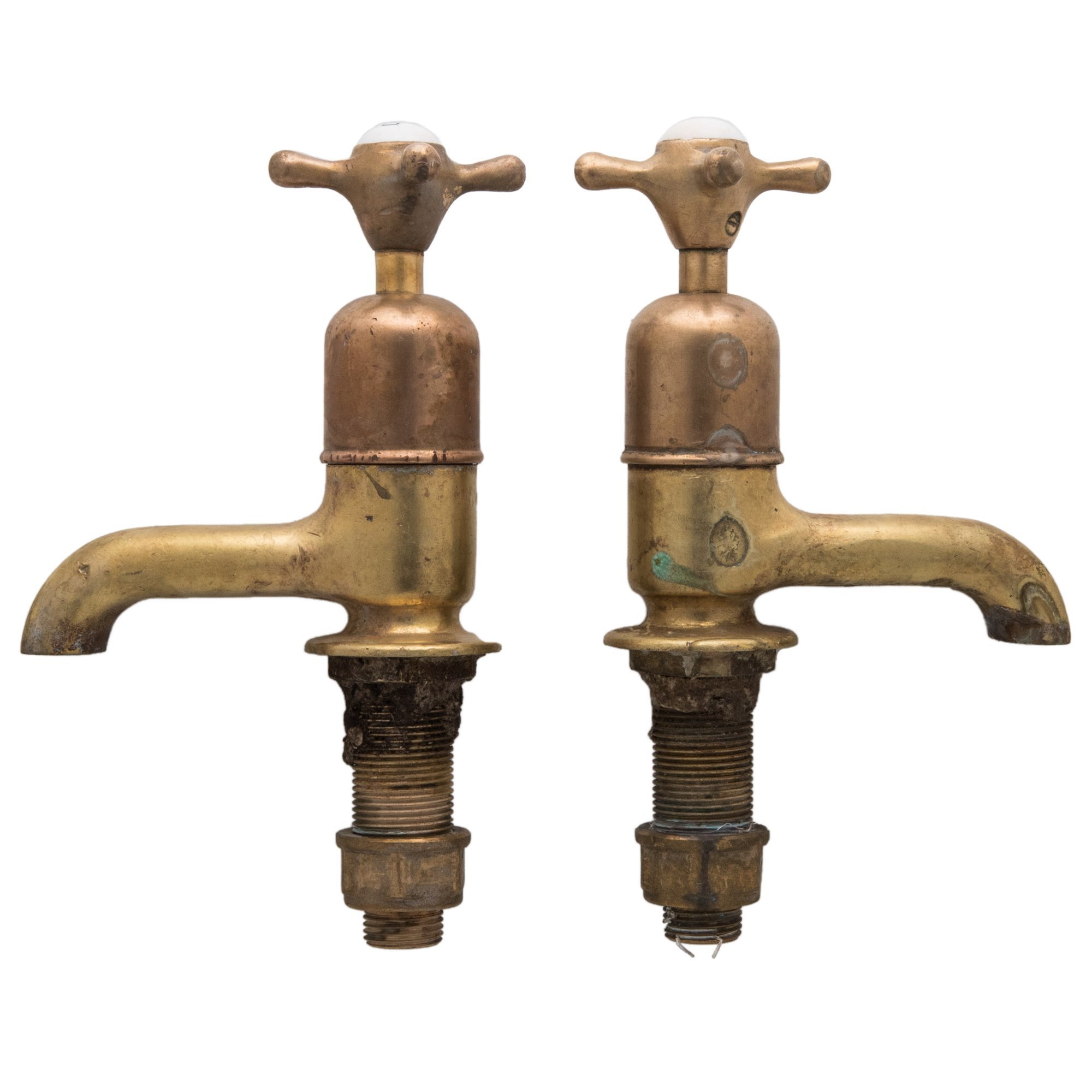 Pair Of Antique Brass Taps Vinterior