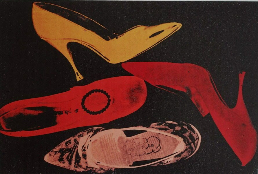 Fine Pop Art Shoes Print   Andy Warhol, Stamp Signed & Stamped With Refrence Stamp photo furniture