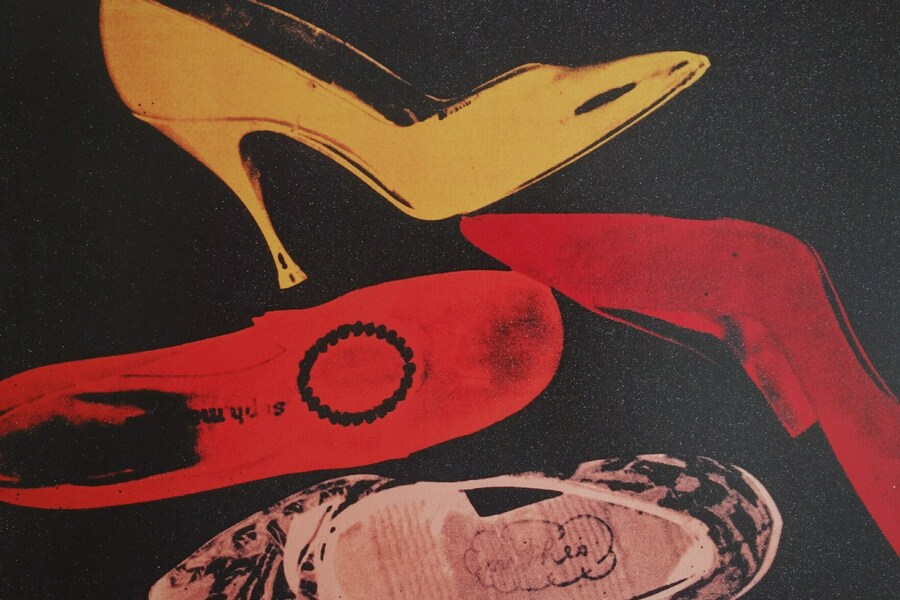Fine Pop Art Shoes Print   Andy Warhol, Stamp Signed & Stamped With Refrence Stamp photo Art