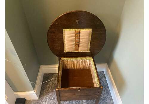 Antique Arts And Crafts Vintage Oak Sewing Table,Plant Stand, Side Table.