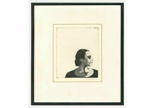 Heidi Flumm   Contemporary Etching Woman In Profile