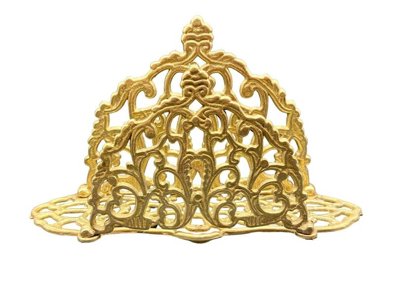 Vintage French Rococo Style Brass Letter Rack Vintage Brass Letter