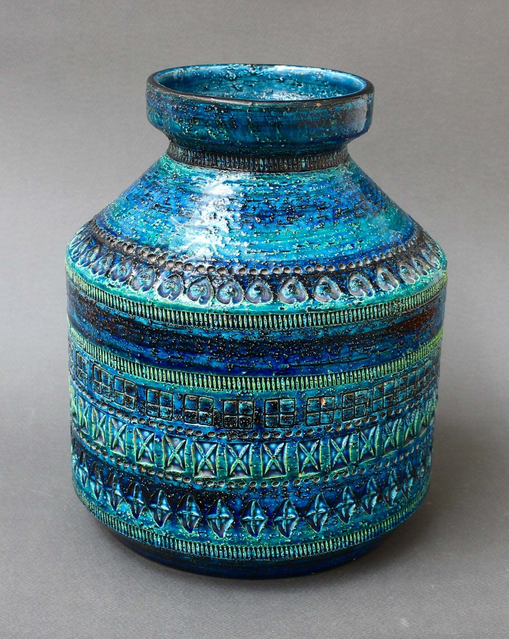Vintage Italian Ceramic Vase By Aldo Londi For Bitossi (Circa