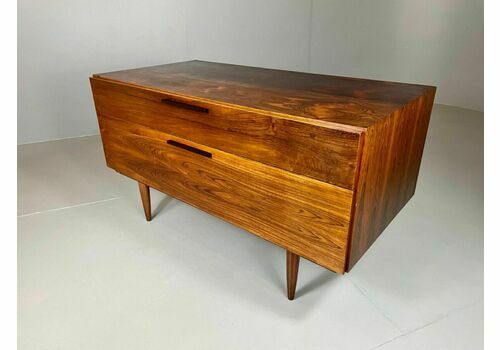 Vintage Danish Rosewood Two Drawer Low Chest, Retro, Mcm, 1960s