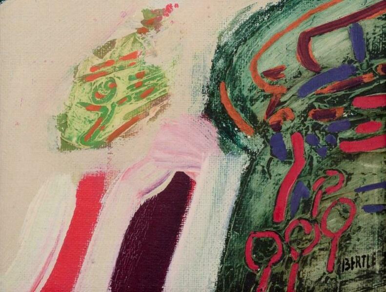 Lars Bertle, Swedish Artist. Oil On Board. Abstract Composition. photo furniture