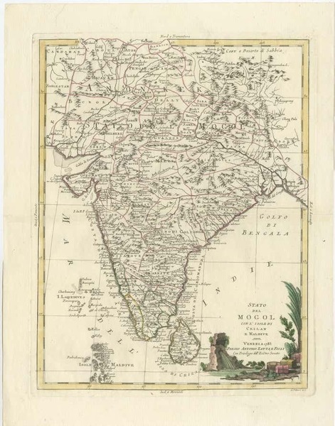 Antique Map Of India And Ceylon, Along With The Maldives photo furniture