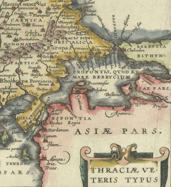 Original Old Map Of Northeastern Greece & Northwestern Turkey, Published In 1661 photo furniture