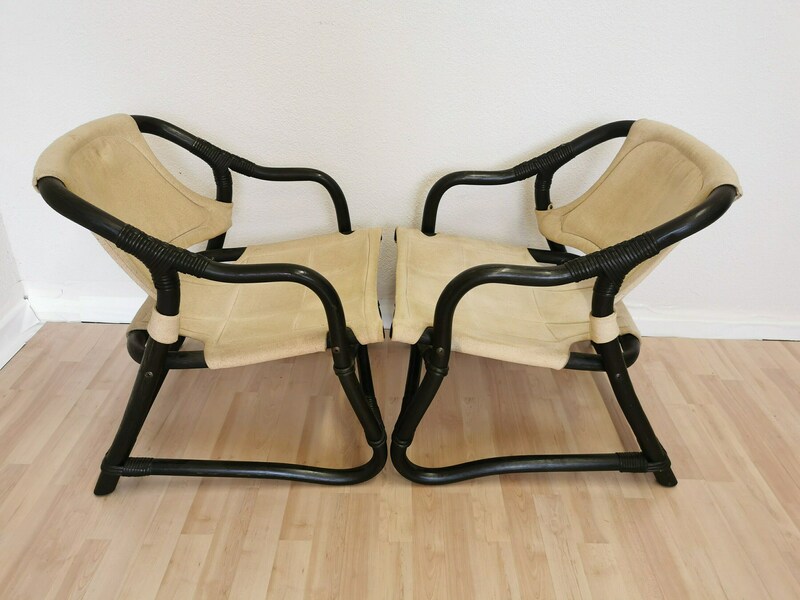 Set Of Vintage Espri Safari Lounge Armchairs Rare Mid Century