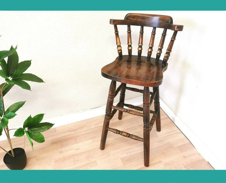 Vintage Wooden Bar Chair / 1970s Yugoslavia / Mid Century