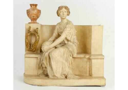 Terracotta Planter By Montovany, Art Nouveau.