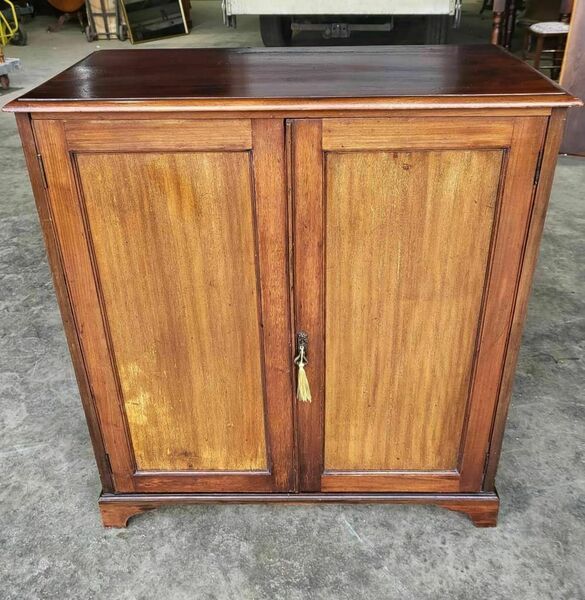 Antique Edwardian Small 2 Door Shelves Bookcase Storage