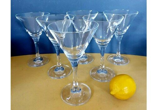 6 Vintage Mondial Martini Glass, 150ml, Elegant Cocktail Glasses By Zwiesel Glas, Germany