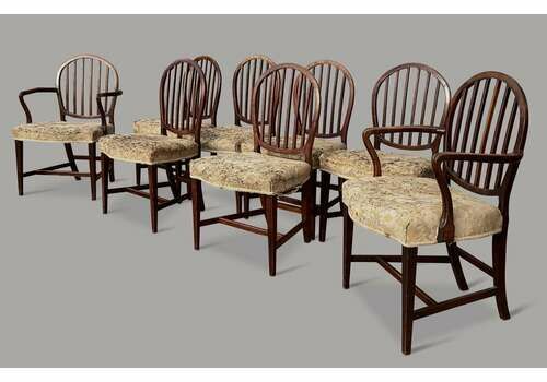Handsome Set Of 8 Mahogany Dining Chairs