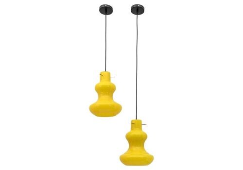 Massimo Vignelli Mid Century Modern Murano Glass Pendants For Vistosi, 60s Pair