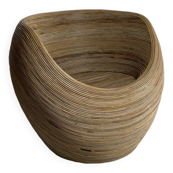 Pencil Reed Rattan Bamboo Egg Pod Chair Vinterior