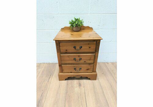 Small Pine Bedside Chest Of Drawers