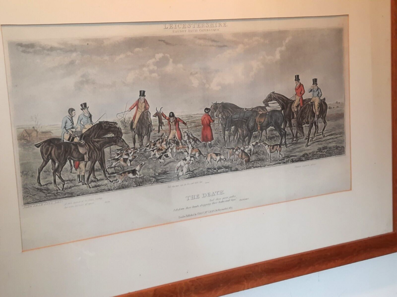 Large Aquatint Hunting Engraving By Sir John Dean Paul 1825 Framed And Glazed photo furniture