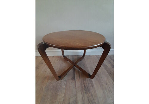 Delightful Art Deco Minimalist 1930's Solid Oak Drinks  Side  Coffee Table