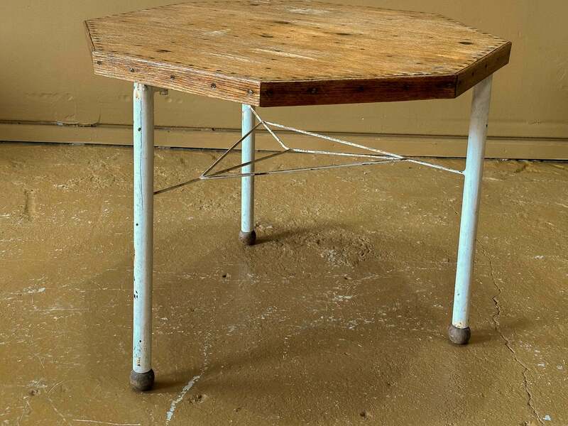 Octagonal Industrial Table photo for sale