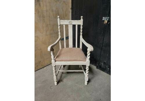 Antique Upcycled Refurbished Barley Twist Armchair Chair