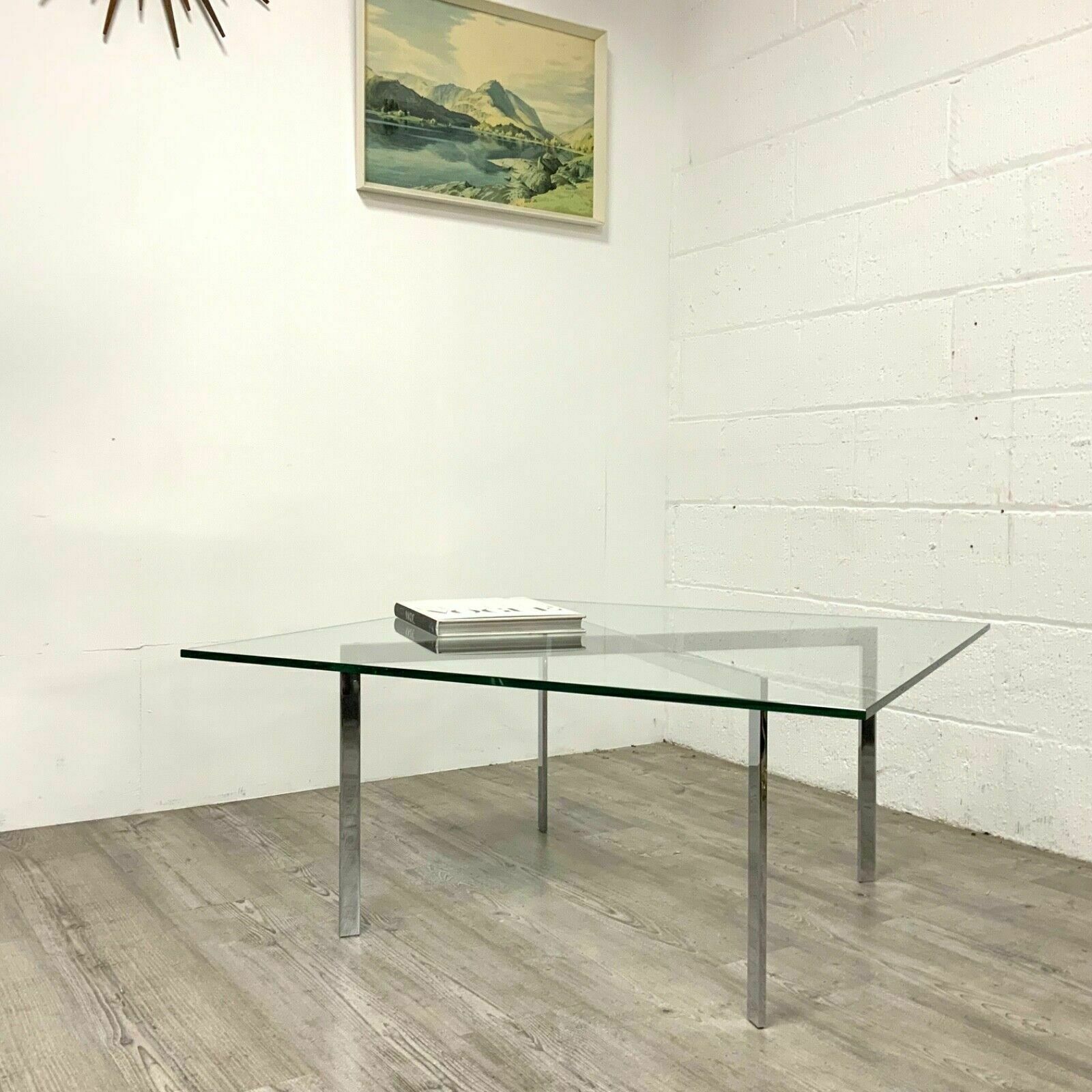 Original Ludwig Mies Van Der Rohe Barcelona Glass Coffee Table By