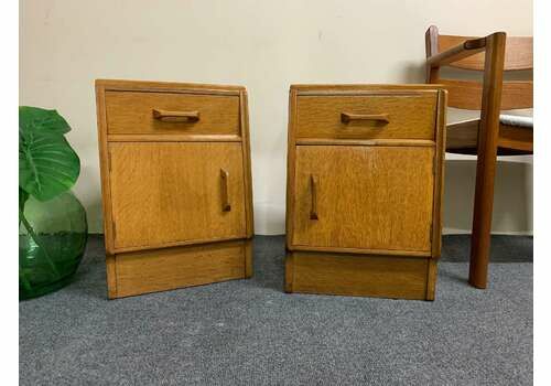 A Pair Of G Plan Brandon Light Oak Bedside Cabinets