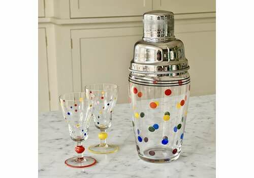 Stuart Crystal Polka Dot Cocktail Shaker Set Circa 1950/60s