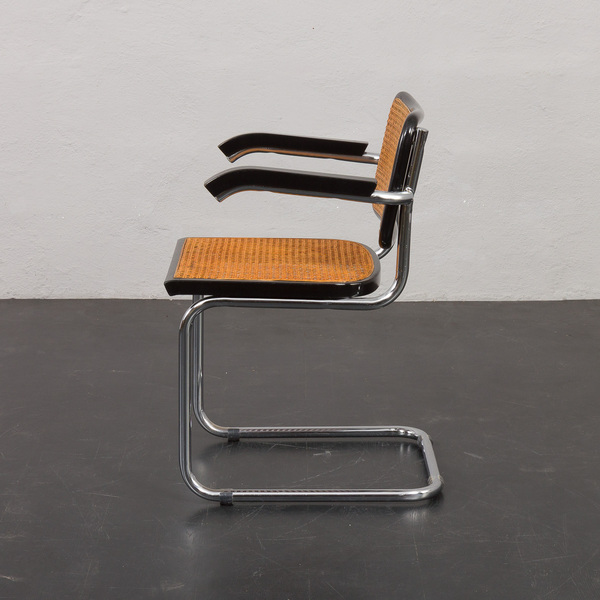 Marcel Breuer Italian Cesca Chair With Armrests By Knoll, 1960 70s