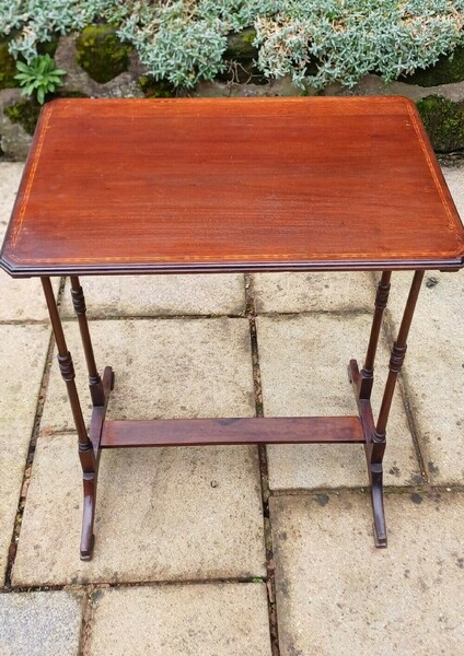 Edwardian Inlaid Occasional Table Mahogany photo furniture