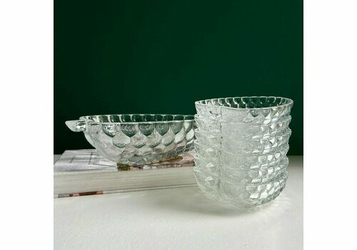 Vintage 7 Piece Ruhrglass West Germany Glass Bowl Set Large Grape Bunch Serving Bowl W Matching Dishes  Vintage Tableware