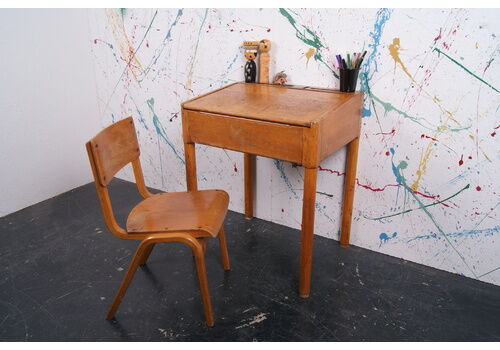 Wooden School Desk With Chair