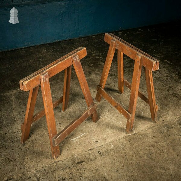 Low Level Coffin Stands, 19th C Pine, Pair photo furniture