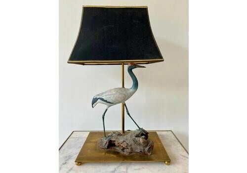 Vintage French Bird Table Lamp