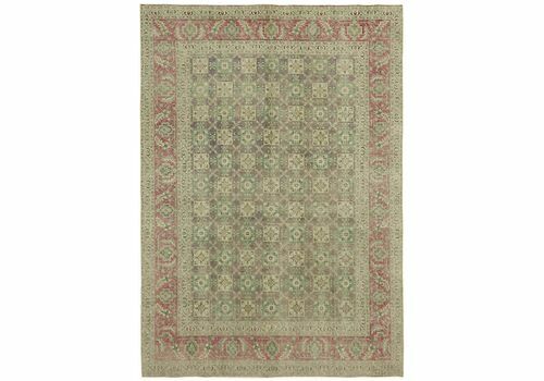 Handmade Persian Beige Vintage Large Area Rug 241 Cm X 340 Cm