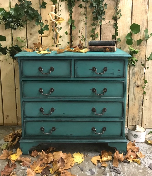 Green Painted Chest Of Drawers Vinterior