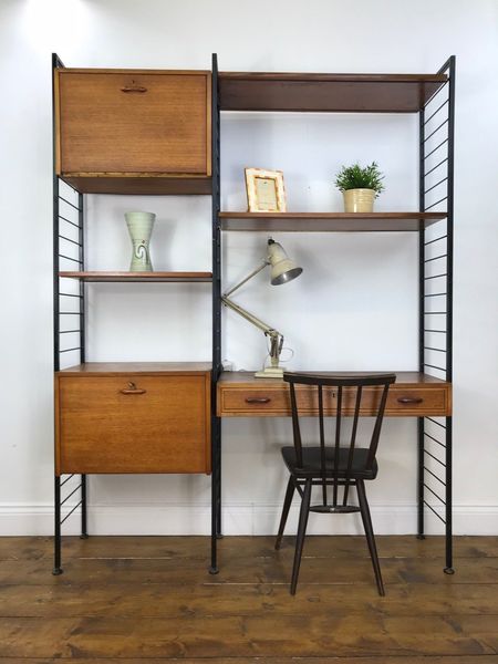 Stunning Retro Ladderax Desk Vintage Wall Unit Bookcase Shelf Tv Vintage Wall Unit Bookcase Shelf Tv
