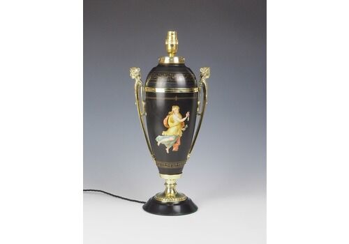 Antique Hand Painted Porcelain Table Lamp By Hinks & Sons