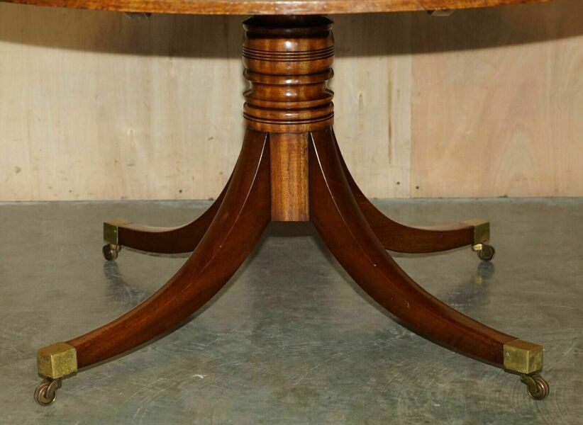 Large 152.5cm Wide Burr Walnut Macassar Ebony Regency Round Dining Table Seats 8 photo for sale