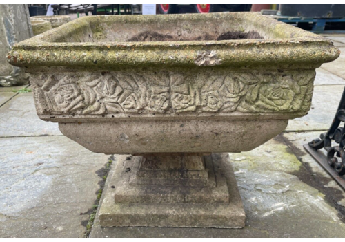 Vintage Large Stone Planter In A Neoclassical Urn Shape