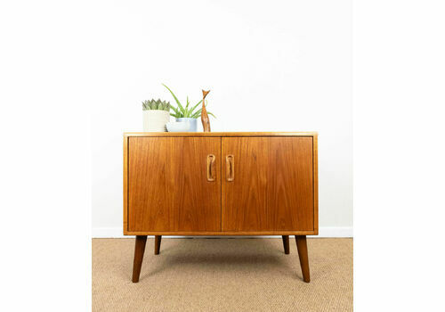 Refinished Vintage Mid Century Teak G Plan Short Sideboard Record Cabinet Tv