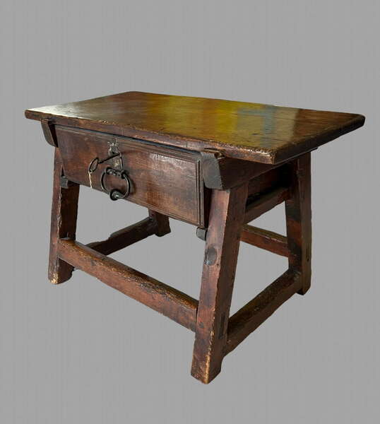An Attractive C17th Spanish Walnut Side Table photo for sale