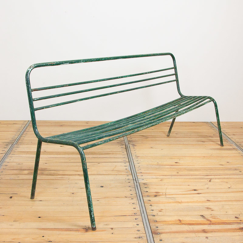 Green Metal Garden Bench | Vinterior