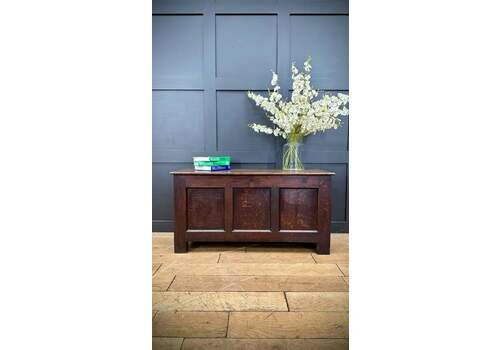 Antique Coffer / Solid Oak Chest / Antique Century Mule Chest/ Console Tv Stand