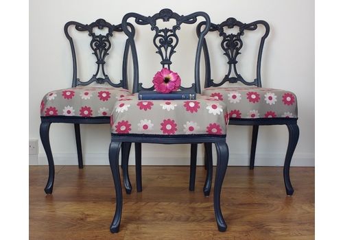Victorian / Edwardian Carved Back Dining Chairs, Upholstered Seat Dining Chairs, Hall Chairs