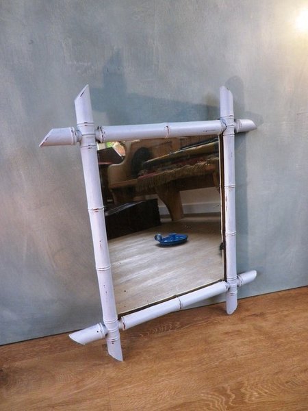 French Antique Mirror With Faux Bamboo Frame Wall Mirror Antique