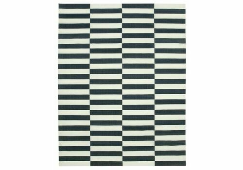 9x12 Black Dhurrie Rug, Late 20th Century