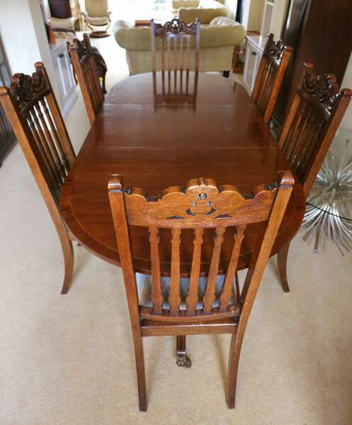Fabulous Set Of Antique Oak Dining Chairs With Barley Twist Legs